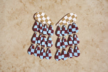 Load image into Gallery viewer, BREEZE- maroon&amp;baby blue checkerboard