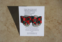 Load image into Gallery viewer, HOLIDAY EDITION STUD- chrome, red&amp;green checkered bow
