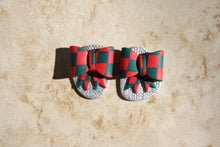 Load image into Gallery viewer, HOLIDAY EDITION STUD- chrome, red&amp;green checkered bow