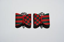 Load image into Gallery viewer, HOLIDAY EDITION STUD- green&amp;red checkered bow