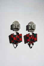 Load image into Gallery viewer, HOLIDAY EDITION DANGLE- chrome bow multi print