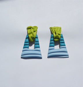 SHUTTERed (lime green/blue ombre)