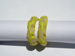 HOOP DREAMS- neon green/translucent checkerboard