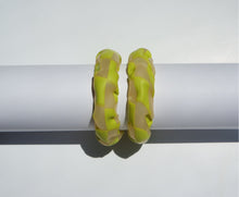Load image into Gallery viewer, HOOP DREAMS- neon green/translucent checkerboard